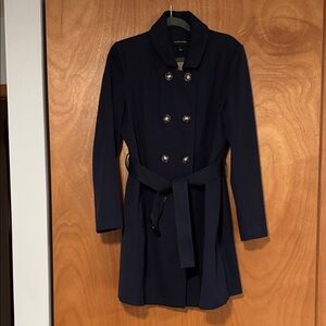 41 Hawthorn Midnight Blue Double-Breasted Trench Coat
